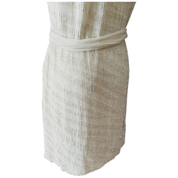 Retrofete Ella Sequin One Shoulder Mini Dress In White Size S - Picture 13 of 14